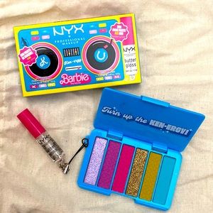 NYX Barbie, the movie, Ken-ergy Mini, color palette, and Mini butter gloss,